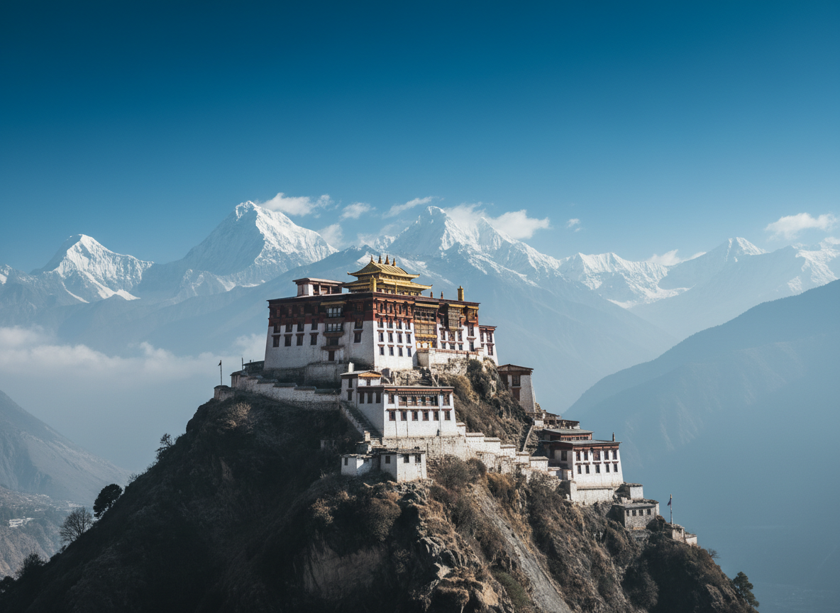 Mountain landscapes and monasteries of Arunachal Pradesh