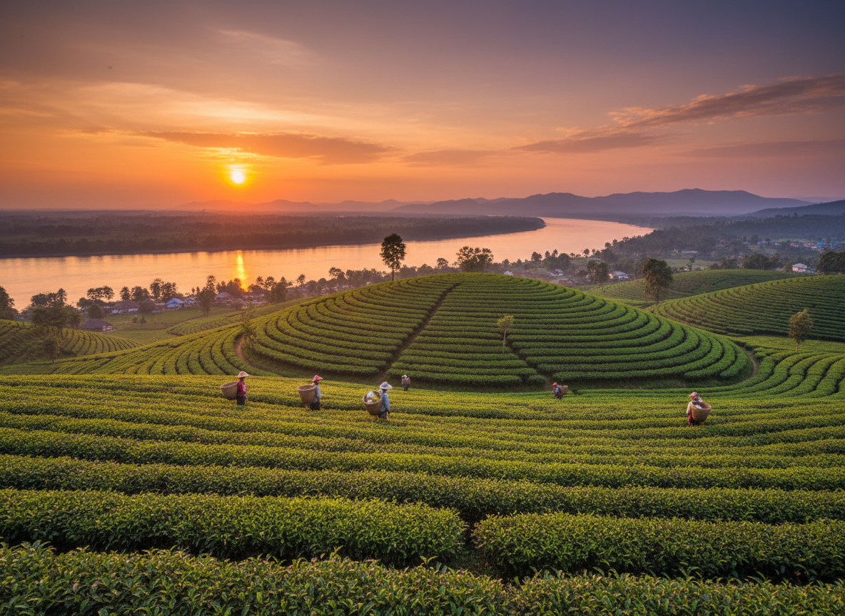Assam – tea gardens along the Brahmaputra