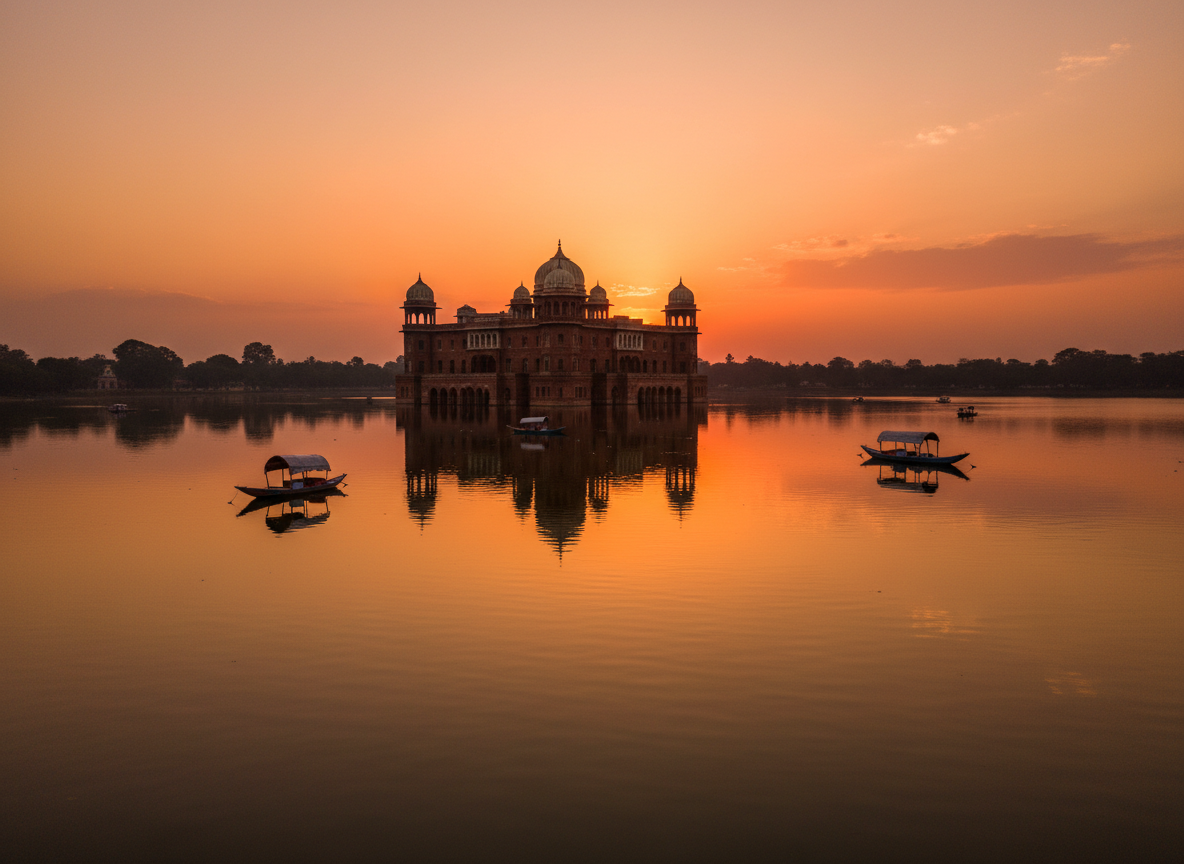 Tripura - Neermahal Palace surrounded by Rudrasagar Lake